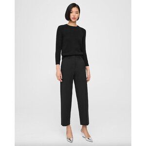 Theory High Waisted Straight Leg Pant Black Womens Size 12